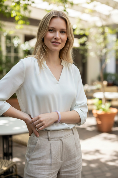 Earth's (MADE IN JAPAN) Burmese Pale Lavender A-Jade Round Bangle Bracelet - Certified 08838