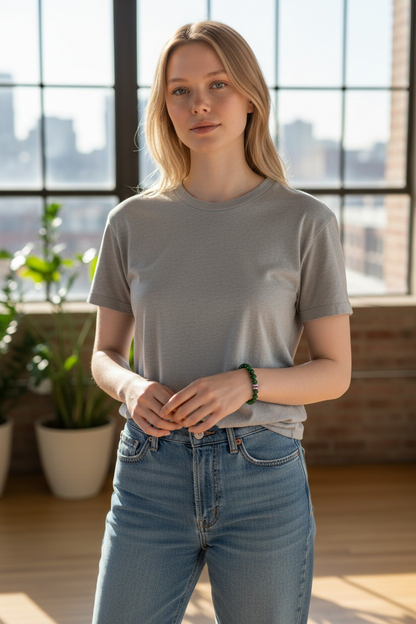 Certified Japanese Deep Apple Green Burmese A-Jade Beaded Bracelet (MADE IN JAPAN) (6 mm Each x 30 beads) 05043 (With Sterling Silver 925)