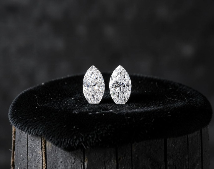 GIA Certified 0.82 cts. Natural D SI1 Marquise Diamond Matched Pair Loose Stones Jewelry Set JS005