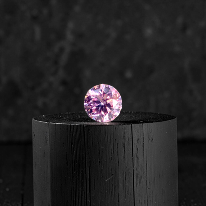 CGL Certified Natural 0.082 cts. Fancy Intense Purplish Pink VVS1 Round Brilliant Diamond Loose Stone - LS77