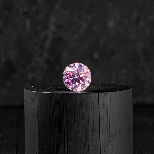 CGL Certified Natural 0.082 cts. Fancy Intense Purplish Pink VVS1 Round Brilliant Diamond Loose Stone - LS77
