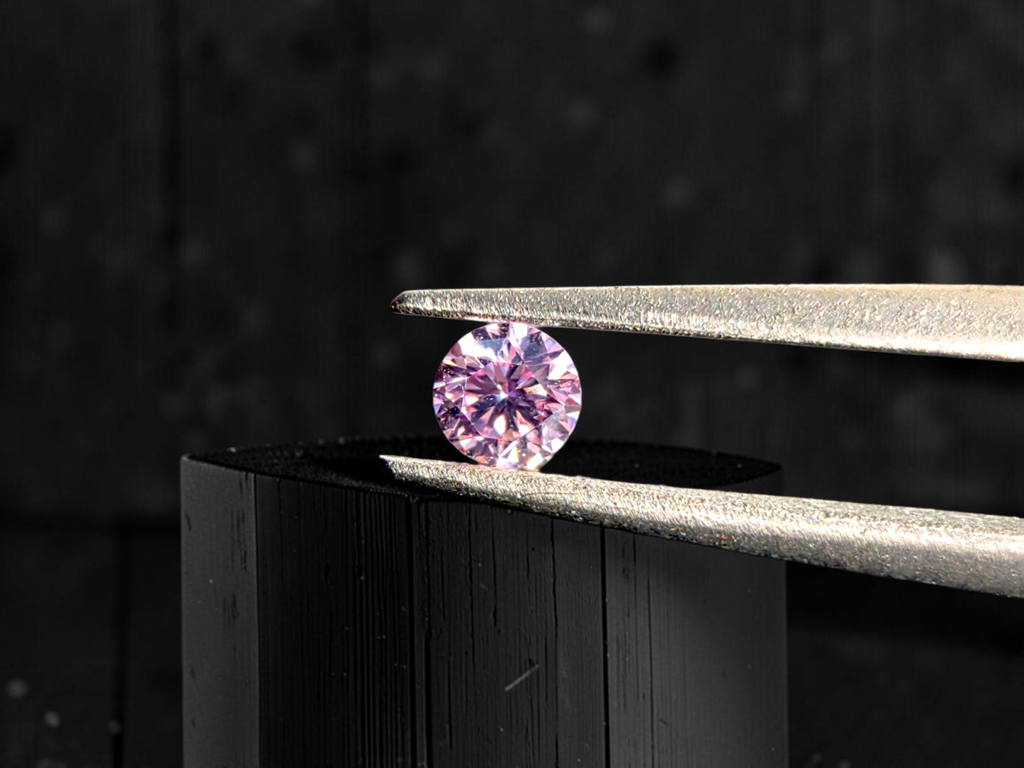 CGL Certified Natural 0.082 cts. Fancy Intense Purplish Pink VVS1 Round Brilliant Diamond Loose Stone - LS77