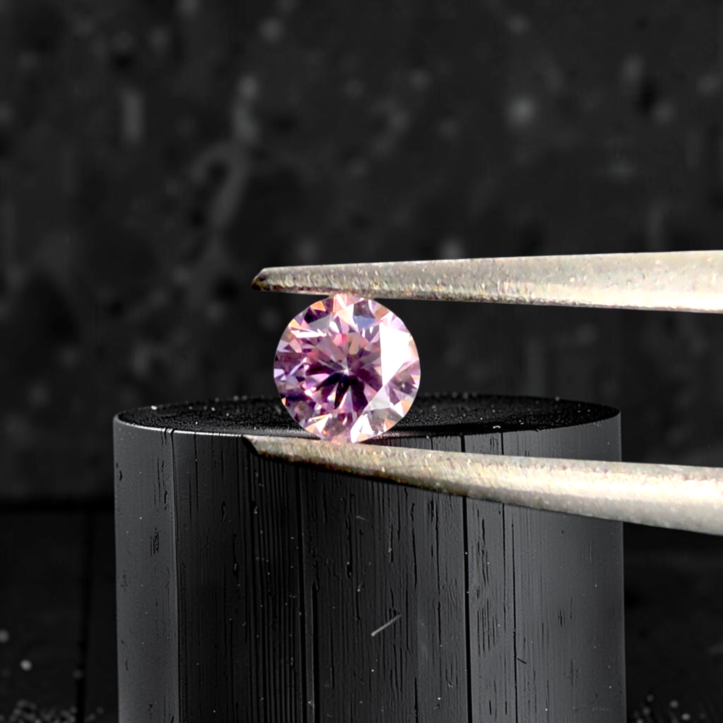 CGL Certified Natural 0.082 cts. Fancy Intense Purplish Pink VVS1 Round Brilliant Diamond Loose Stone - LS77