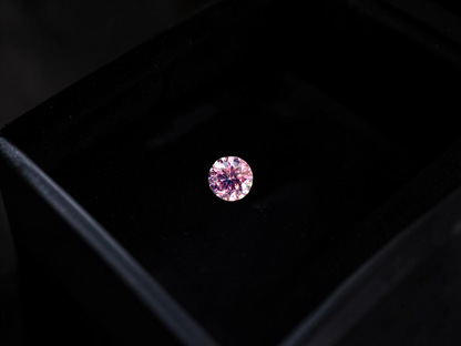 CGL Certified Natural 0.082 cts. Fancy Intense Purplish Pink VVS1 Round Brilliant Diamond Loose Stone - LS77