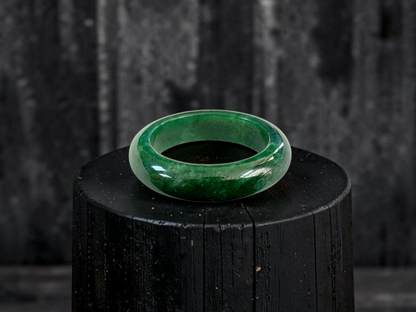Master's Burmese Icy Deep Apple Green A-Jadeite Infinity Band Ring Size US 9 - 09032 - Certified