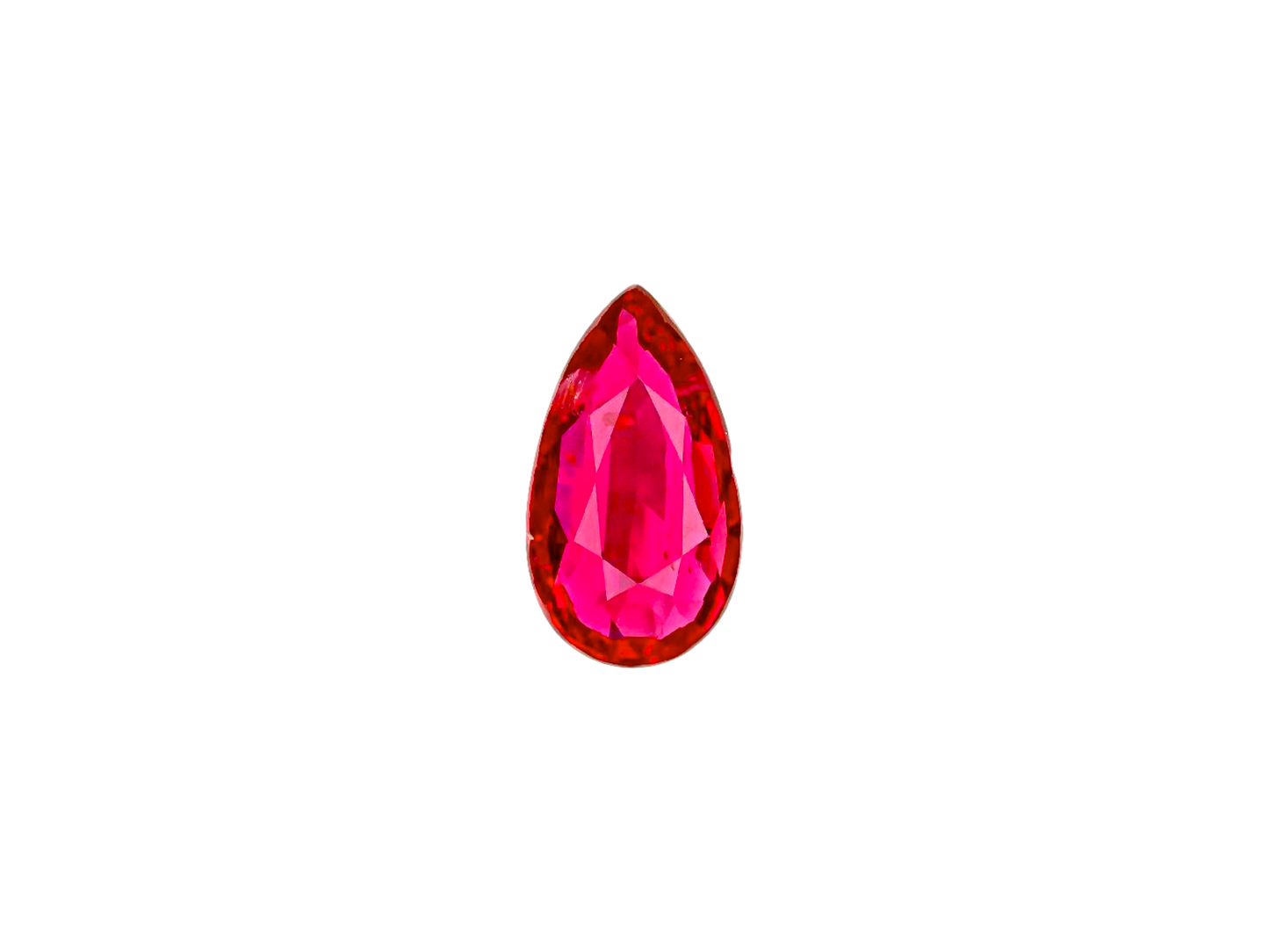 GIA Certified 1.00 cts. No Heat Vivid Red Ruby (Mozambique) Pear Shaped Loose Stone LS80