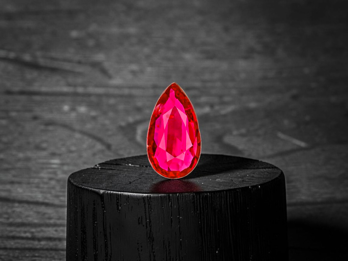 GIA Certified 1.00 cts. No Heat Vivid Red Ruby (Mozambique) Pear Shaped Loose Stone LS80
