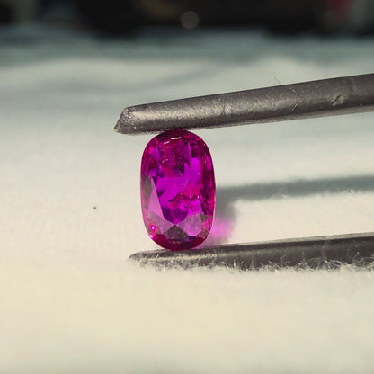 Certified 1.02 cts. No Heat Purplish Red Ruby (Mozambique) Oval Shaped Loose Stone LS68