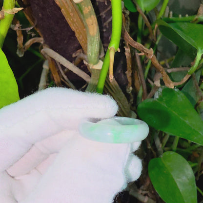 Burmese Green A-Jade Infinity Band Ring - Size US 10.5 - V7