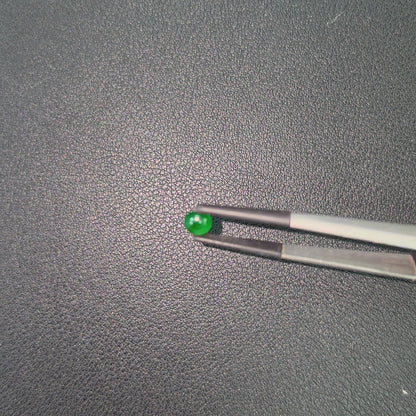 Certified MADE IN JAPAN 0.96 cts. Bright Vivid Imperial Green Burmese A-Jadeite Round Cabochon Loose Stone LS47