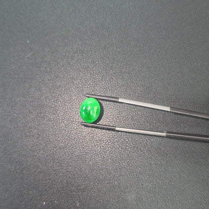 Certified MADE IN JAPAN 6.19 cts. Intense Imperial Green Burmese A-Jadeite Oval Cabochon Loose Stone LS45