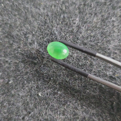Certified MADE IN JAPAN 3.22 cts. Bright Green Burmese A-Jadeite Oval Cabochon Loose Stone LS24