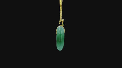 Katagami Round Burmese A-Jadeite 18.50 mm Donut Pendant (with 18K Yellow Gold) - Certified