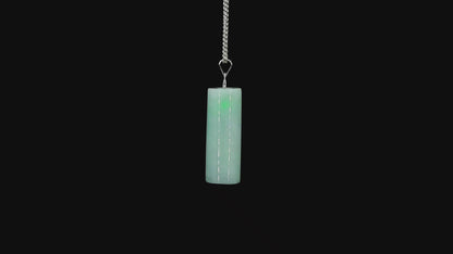 Hokkaido (MADE IN JAPAN) Tube Burmese A-Jadeite Charm Pendant (with 18K Solid White Gold) - Certified - V3