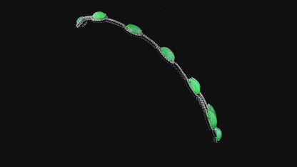 Ginza (MADE IN JAPAN) Burmese A-Jadeite Necklace (with 18K White Gold and White Diamonds) - Certified