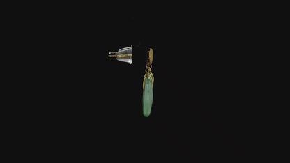 Anjo Dangling Donut Icy Green Burmese A-Jade Earrings (with 18K Yellow Gold) - Certified