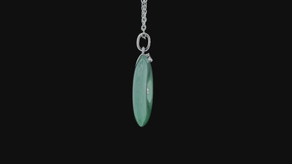 Tagawa Round Burmese A-Jadeite 22.00 mm Donut Charm Pendant (with 18K White Gold and White Diamonds) - Certified
