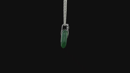 Niseko Round Burmese A-Jadeite 15.00 mm Donut Charm Pendant (with 18K White Gold and White Diamonds) - Certified