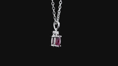 Semboku 1.00 cts. Natural Pigeons Blood Vivid Red Ruby Drop Pendant (with 18K White Gold and Natural White Diamonds)