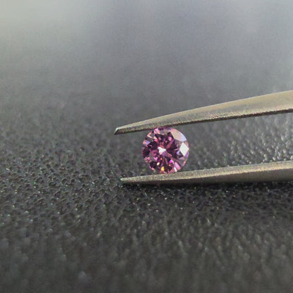 CGL Certified Natural 0.098 cts. Fancy Intense Purplish Pink I1 Round Brilliant Diamond Loose Stone - LS78