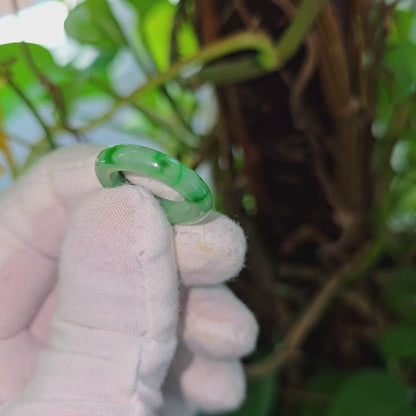 Masters Burmese A-Jadeite Infinity Band Ring Size US 5 09020 - Certified