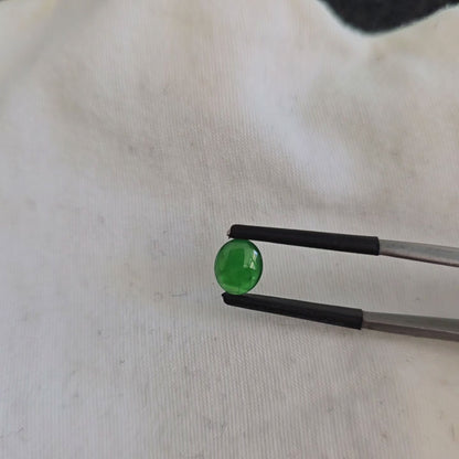Certified MADE IN JAPAN 1.05 cts. Bright Green Burmese A-Jadeite Oval Cabochon Loose Stone LS22