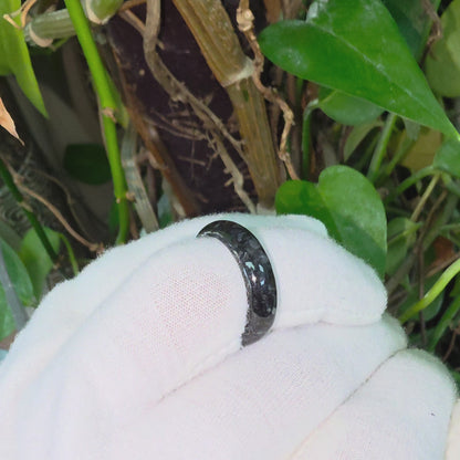 Burmese Black A-Jade Infinity Band Ring