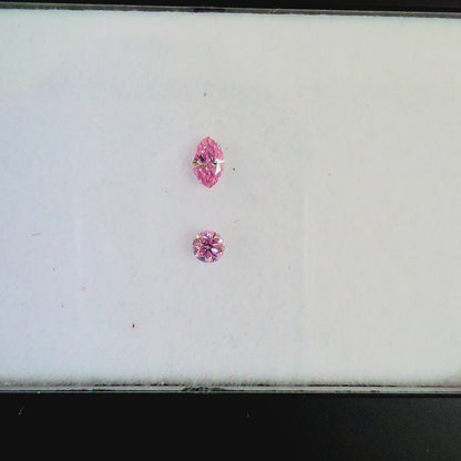 GIA Certified 0.207 cts. Natural Fancy Intense Purple Pink VVS2-VS2 Diamond Set Loose Stones Jewelry Set JS008