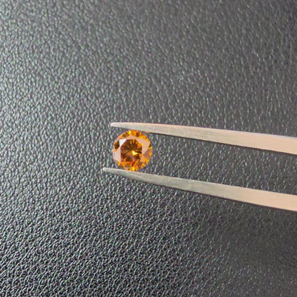 Natural 0.38 cts. Fancy Deep Yellowish Orange SI2 Vg Vg N Round Brilliant Diamond Loose Stone - GIA Certified - LS56