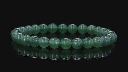 Certified Japanese Blue-Green Burmese A-Jade Beaded Bracelet (MADE IN JAPAN) (7 mm Each x 28 beads) 05044