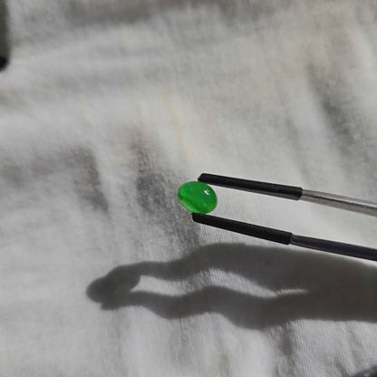 Certified MADE IN JAPAN 1.175 cts. Bright Imperial Green Burmese A-Jadeite Oval Cabochon Loose Stone LS28