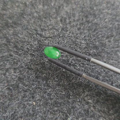 Certified MADE IN JAPAN 1.08 cts. Bright Green Burmese A-Jadeite Oval Cabochon Loose Stone LS19