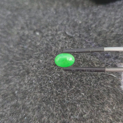 Certified MADE IN JAPAN 1.74 cts. Bright Green Burmese A-Jadeite Oval Cabochon Loose Stone LS23