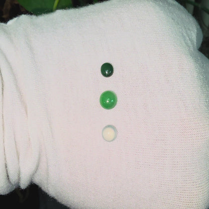 Certified 2.57 cts. Three Stone Burmese A-Jadeite Oval Cabochon Calibrated Loose Stones Jewelry Set JS004