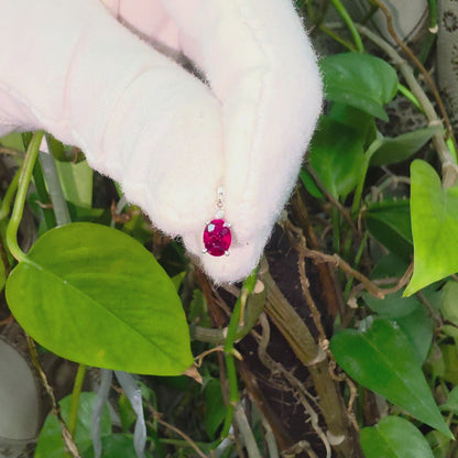 Semboku 1.00 cts. Natural Pigeons Blood Vivid Red Ruby Drop Pendant (with 18K White Gold and Natural White Diamonds)