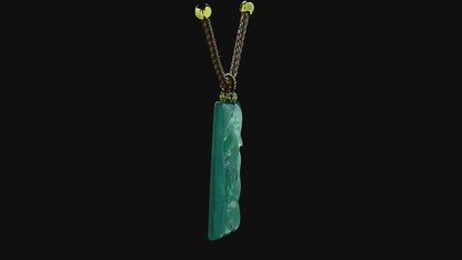 Iwakura Carved Horse Icy Blue Green Burmese A-Jadeite Pendant - Certified
