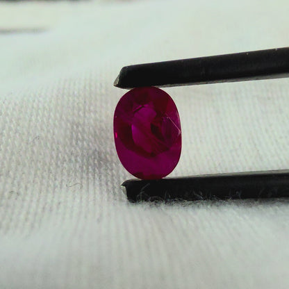 Certified 1.242 cts. Heated Purplish Red Ruby (Mozambique) Oval Shaped Loose Stone LS73