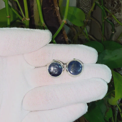 Westminster Sapphire Smart Button Cover Pair (with Sterling Silver 925)