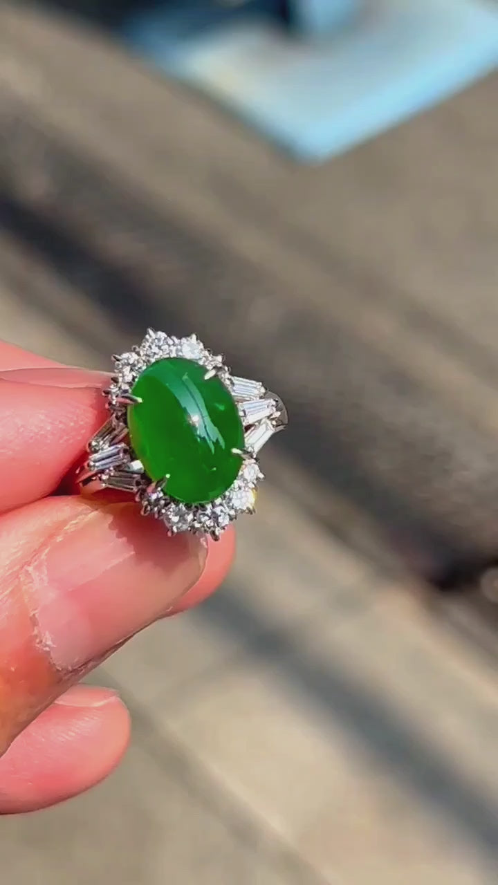 Ginza MADE IN JAPAN Burmese A Jade Statement Ring, with Natural