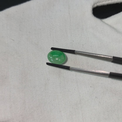 Certified MADE IN JAPAN 7.04 cts. Light Green Burmese A-Jadeite Oval Cabochon Loose Stone LS36