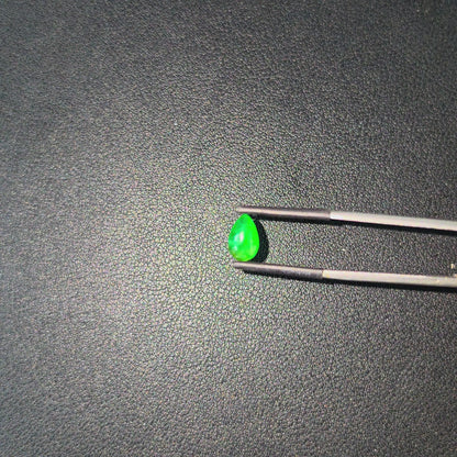 Certified MADE IN JAPAN 1.792 cts. Bright Vivid Imperial Green Burmese A-Jadeite Pear Cabochon Loose Stone LS46