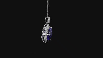 Ardea (6.55 cts.) Tanzanite and Natural Diamonds Pendant (with 18K White Gold) - P3051