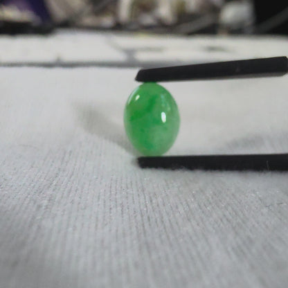 Certified MADE IN JAPAN 2.031 cts. Green Burmese A-Jadeite Oval Cabochon Loose Stone LS89