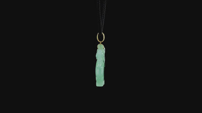 Ama Prancing Horse Burmese A-Jadeite Charm Pendant (with 18K Yellow Gold)- Certified