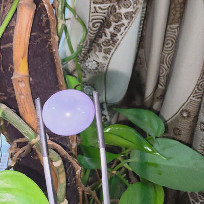 Certified MADE IN JAPAN 19.64 cts. Bright Lavender Burmese A-Jadeite Oval Cabochon Loose Stone LS65