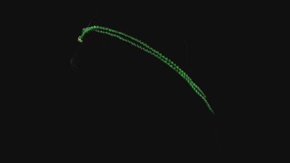 Imperial Green Burmese A-Jade Beaded Long Necklace - 24.50 inches (2.80 mm Beads) with Sterling Silver 925 - Certified - 10010