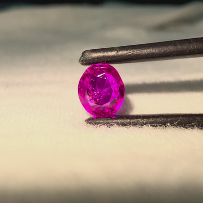 Certified 1.38 cts. No Heat Reddish Purple Ruby (Mozambique) Oval Shaped Loose Stone LS71