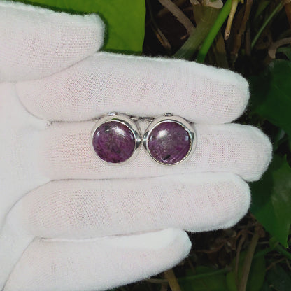 Westminster Ruby Smart Button Cover Pair (with Sterling Silver 925)