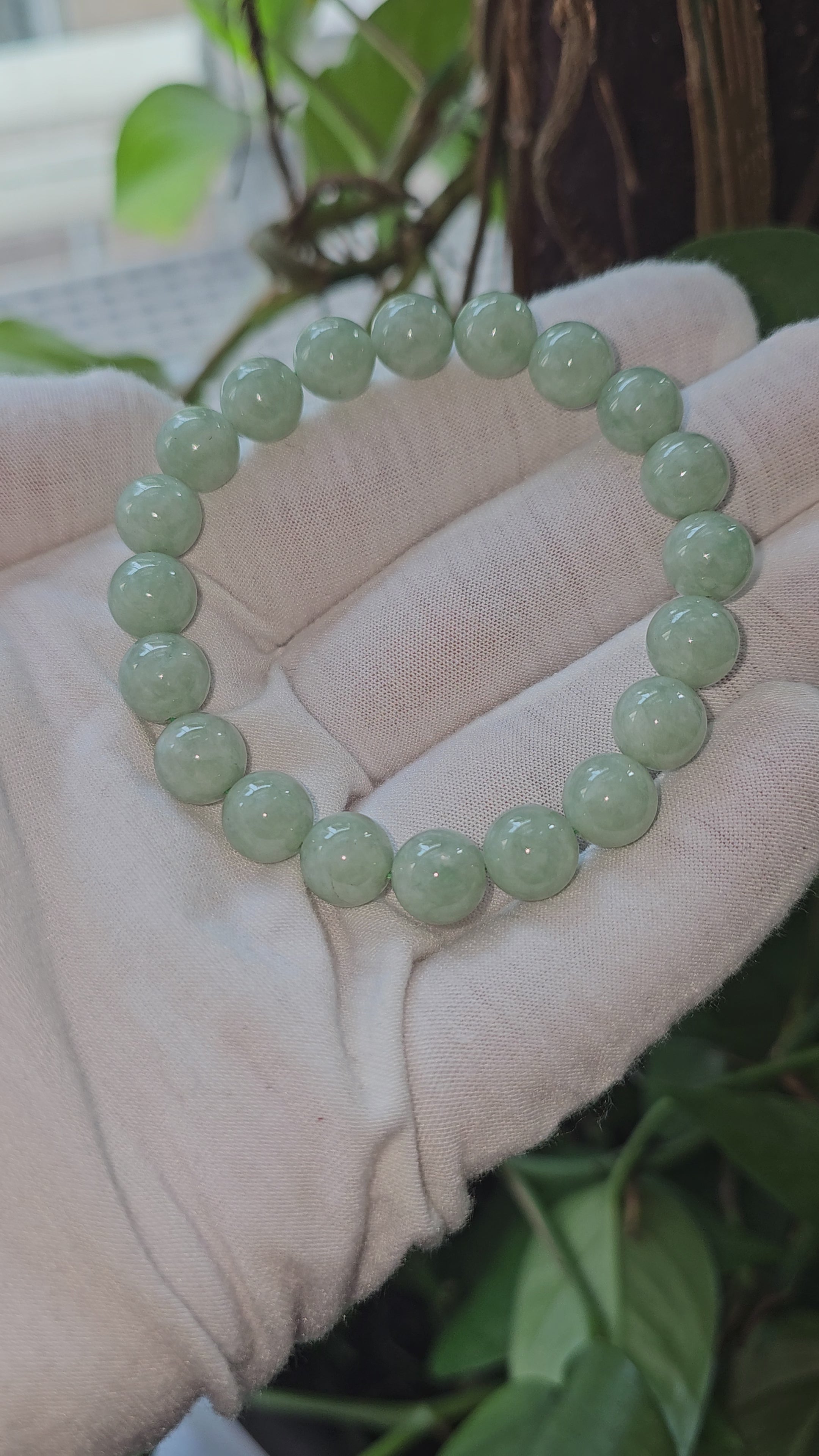 インペリアルグリーンビルマAジェダイト翡翠ビーズブレスレット（各