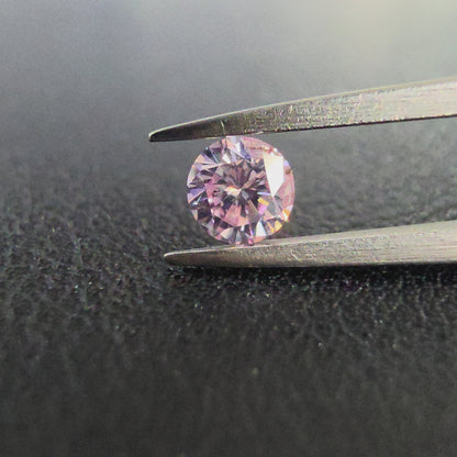 GIA Certified Natural 0.374 cts. Fancy Light Pink I1 Round Brilliant Diamond Loose Stone - LS79